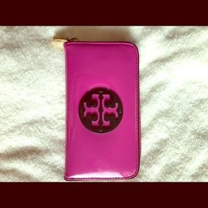 Pink and Blue Leather Tory Burch wallet